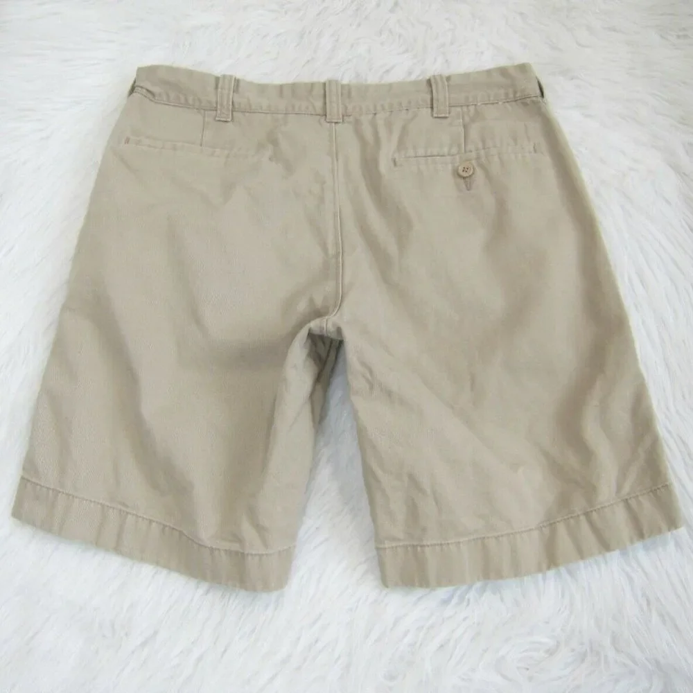 J. Crew Gramercy Men's Chino Flat Front Light Beige Shorts Size 32W 9